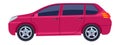 Urban car icon. Red hatchback side view Royalty Free Stock Photo