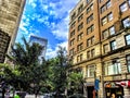 Urban center city sky between buildings in Louisville Kentucky