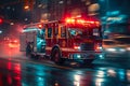 Urban Chaos: Ambulance Lights Cutting Through Traffic.