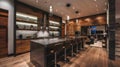 Urban Chic Kitchen Bar with Modern Stools