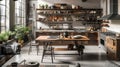 Urban Chic Kitchen Island with Multi-Functional Top