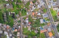 Urban city, aerial panorama view of Banos, Ecuador Royalty Free Stock Photo