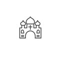 Urban and city element icon - church temple in trendy simple line art style