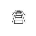 Urban and city element icon - escalator in trendy simple line art style