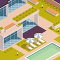 Urban City Green Spaces Eco Design Isometric Colored Composition Royalty Free Stock Photo
