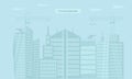 Urban city landscape with modern buildings, skyscraper on skyline. Abstract silhouette cityscape for banner and