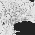Urban city map of Baku. Vector poster. Grayscale street map