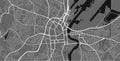 Urban city map of Belfast. Vector poster. Grayscale street map