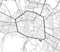 Urban city map of Bologna. Vector poster. Grayscale street map Royalty Free Stock Photo