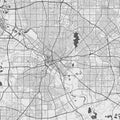 Urban city map of Dallas. Vector poster. Grayscale street map