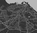 Urban city map of Edinburgh. Vector poster. Grayscale street map