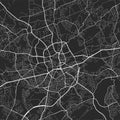 Urban city map of Essen. Vector poster. Grayscale street map