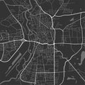 Urban city map of Halle, Saale. Vector poster. Grayscale street map