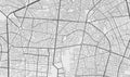 Urban city map of Isfahan. Vector poster. Grayscale street map