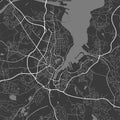 Urban city map of Kiel. Vector poster. Grayscale street map