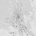 Urban city map of Kosice. Vector poster. Black grayscale black and white road map. road map image with roads, metropolitan city Royalty Free Stock Photo