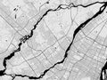 Urban city map of Laval. Vector poster. Black grayscale street map