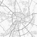 Urban city map of Munster. Vector poster. Grayscale street map Royalty Free Stock Photo