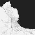 Urban city map of Palermo. Vector poster. Grayscale street map