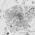 Urban city map of Ravenna. Vector poster. Black grayscale black and white street map