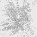 Urban city map of Riyadh. Vector poster. Grayscale street map