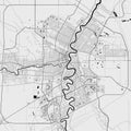 Urban city map of Winnipeg. Vector poster. Grayscale street map