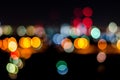 Urban city night light bokeh , defocused blur background Royalty Free Stock Photo