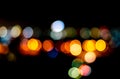 Urban city night light bokeh , defocused blur background