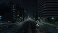 Urban city taffic night, timelapse