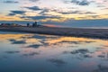 Ostend City Reflection at Sunset, Belgium