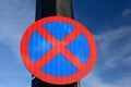 Urban clearway sign. Royalty Free Stock Photo