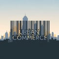 Urban Commerce Barcode Skyline Royalty Free Stock Photo