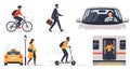 Urban Commuting and Transportation Options Illustration Royalty Free Stock Photo