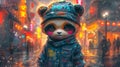 Urban-cool bear in