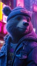 Urban-cool bear in