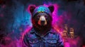 Urban-cool bear in