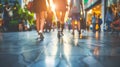 Urban crowd walking on city street, focus on diverse legs in stylish shoes, urban background