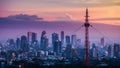 Urban Dawn: Towering 5G and the IoT Future. Concept 5G Technology, Urban Development, Internet of