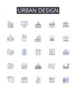 Urban design line icons collection. Graphic design, Industrial design, Interior design, Web design, Fashion design Royalty Free Stock Photo