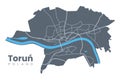 Urban detailed map of Torun, Poland
