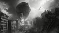 Urban devastation chaos and wreckage in the aftermath of a significant explosion. Generated AI