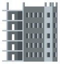 Urban development icon. Cartoon high building construction