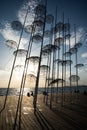 Thessaloniki, Greece. Waterfront promenade design and umbrella sculpture