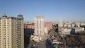 Urban development. Residential area Academic. Video. Russia. Ekaterinburg. Aerial view of downtown Ekaterinburg city