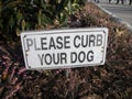 Urban Dog Obedience, Please Curb Your Dog Sign