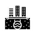 urban drainage system glyph icon vector illustration Royalty Free Stock Photo