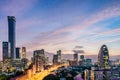 Urban Dusk Landscape of CBD Central Business District, Beijing, China Royalty Free Stock Photo