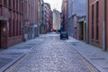 Urban empty streetscape in the Ancoats neighborhood of manchester Royalty Free Stock Photo