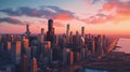 Urban energy: chicago cityscape