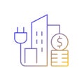 Urban energy price gradient linear vector icon